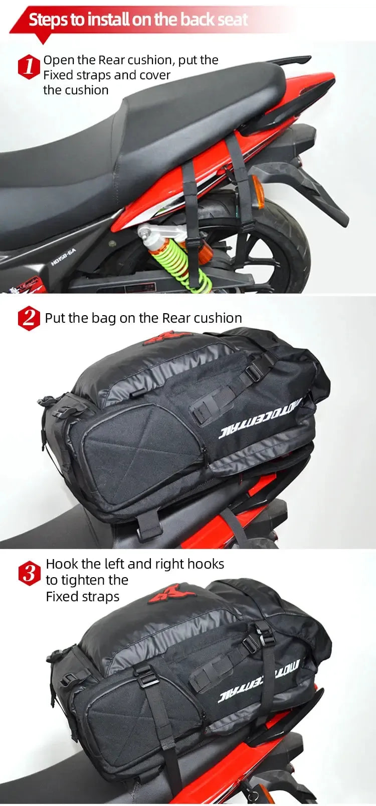 Sac à Dos Moto Accrochable sur Porte Bagage
