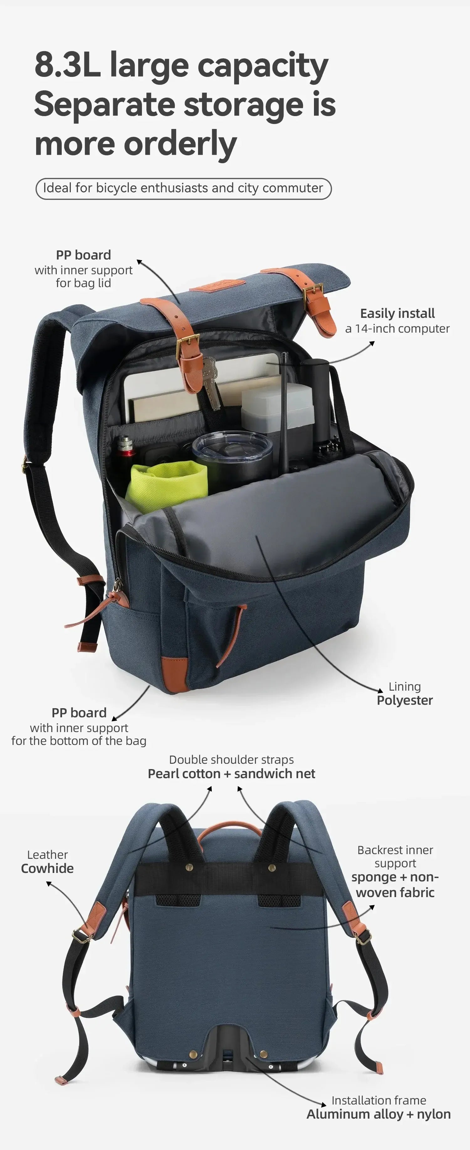 Sac à Dos avec Accroche Vélo