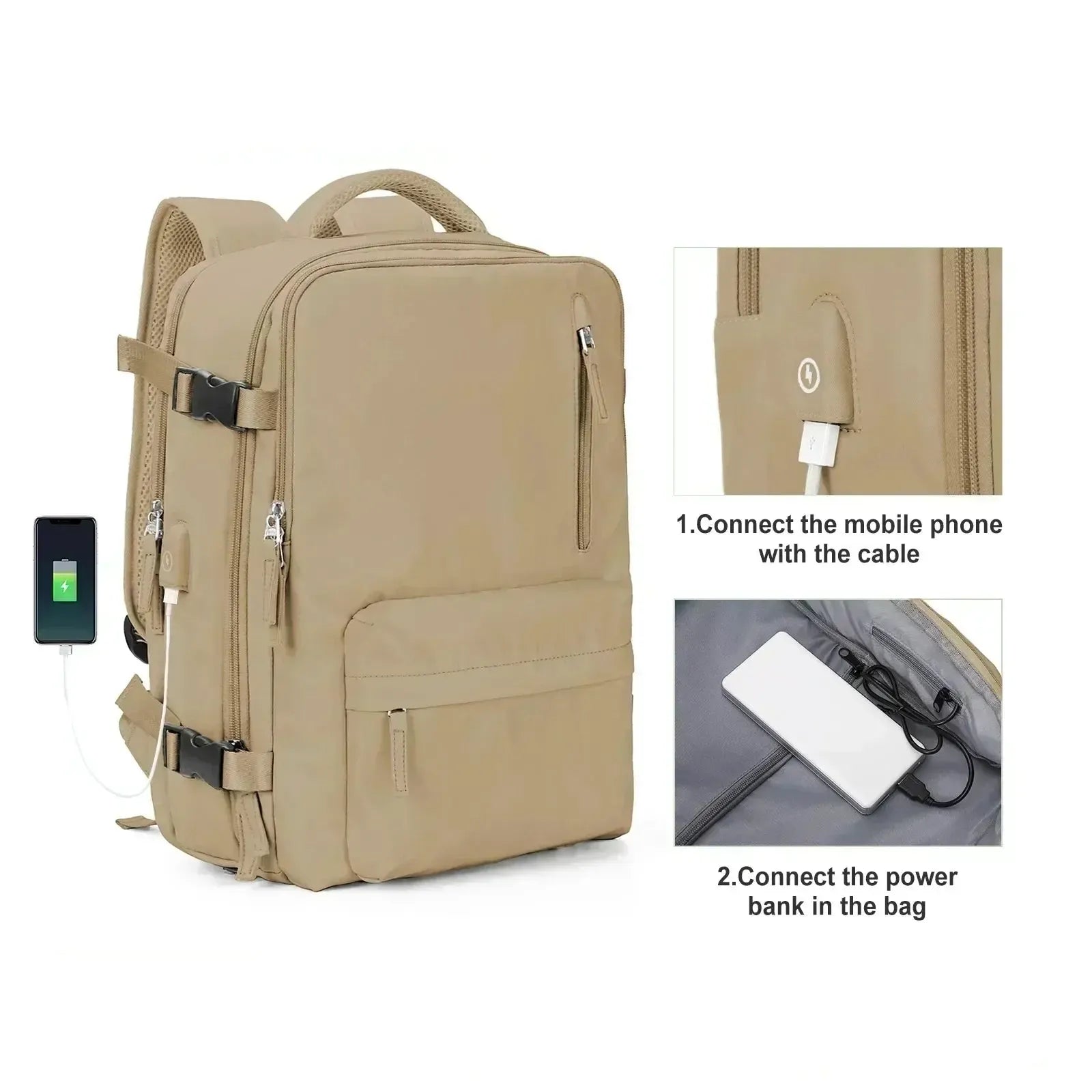 Sac à dos cabine ouverture valise 40x30x20