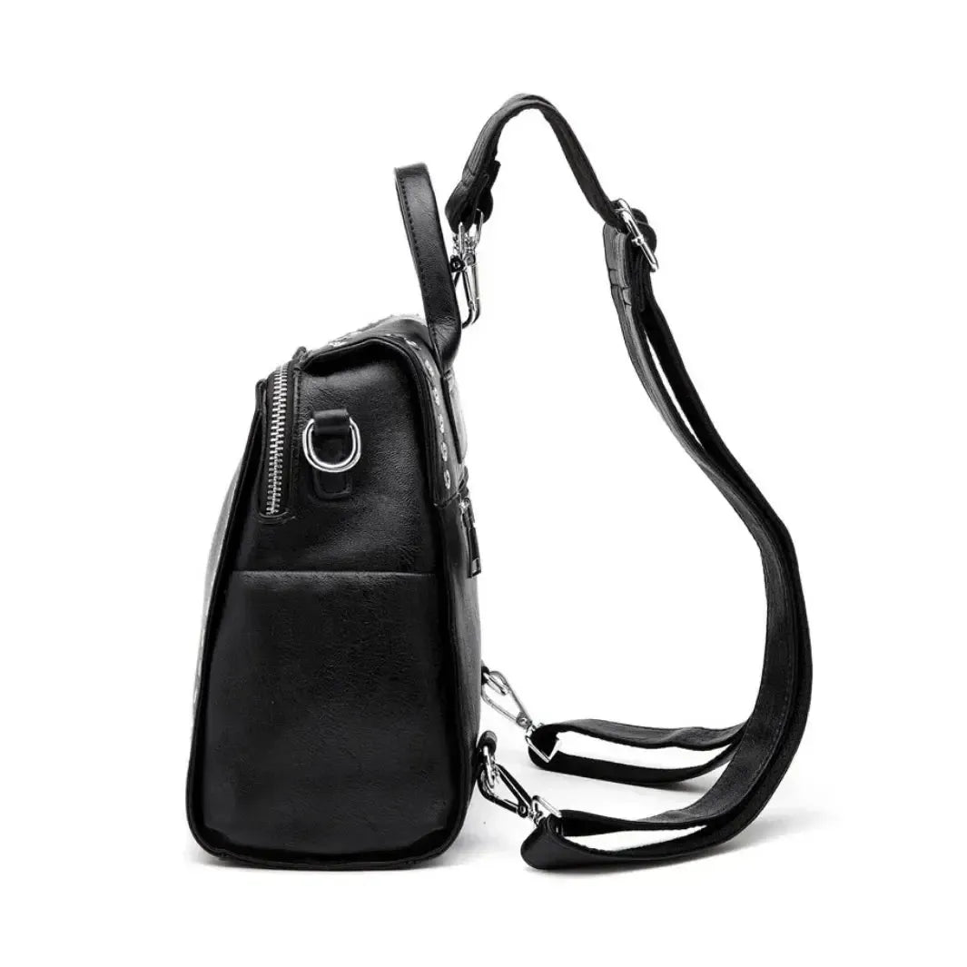 Sac à dos femme en cuir noir