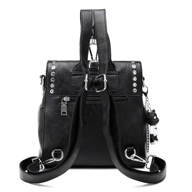 Sac à dos femme en cuir noir