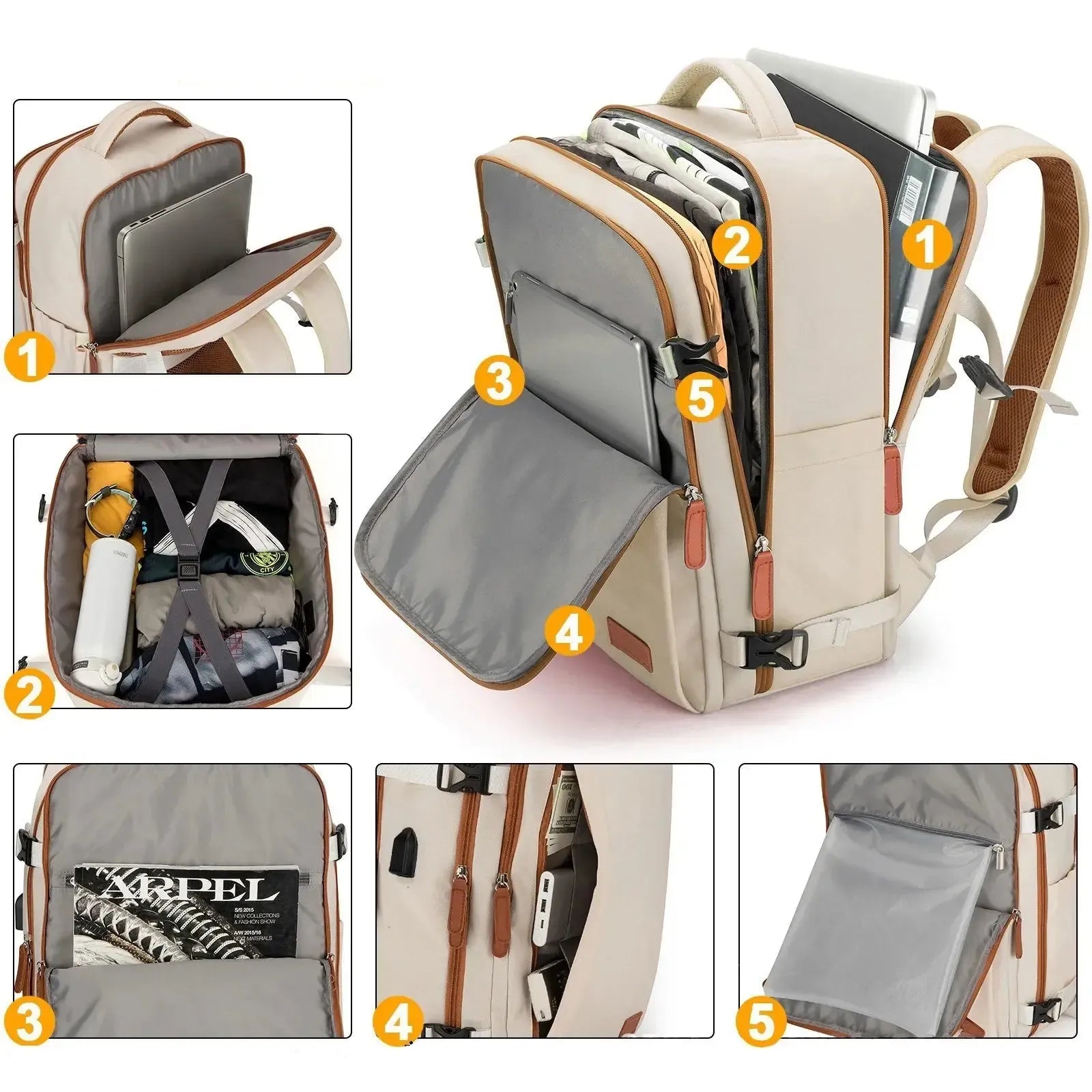 Grand sac à dos cabine imperméable