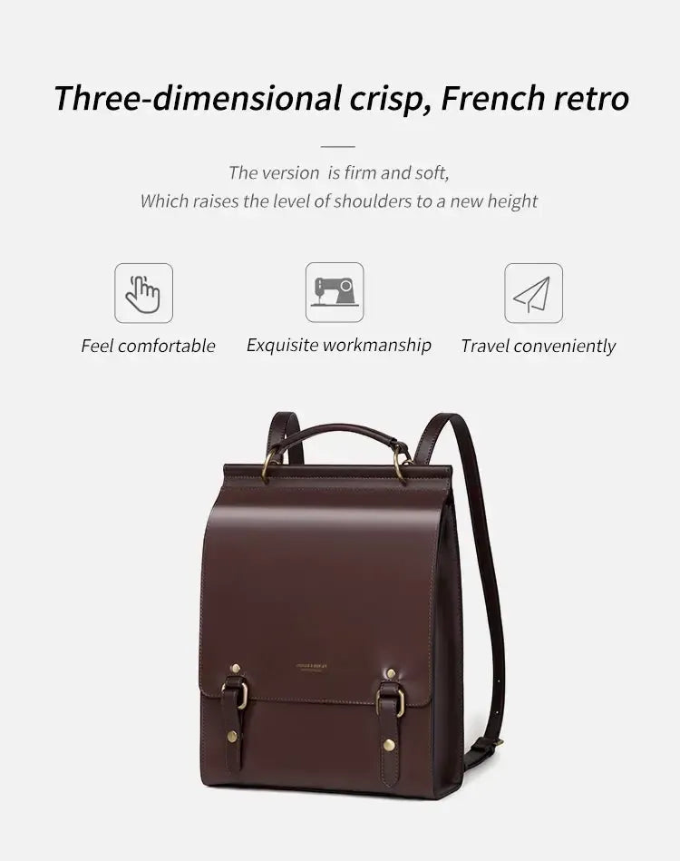 Sac à Dos Rigide en Vrai Cuir