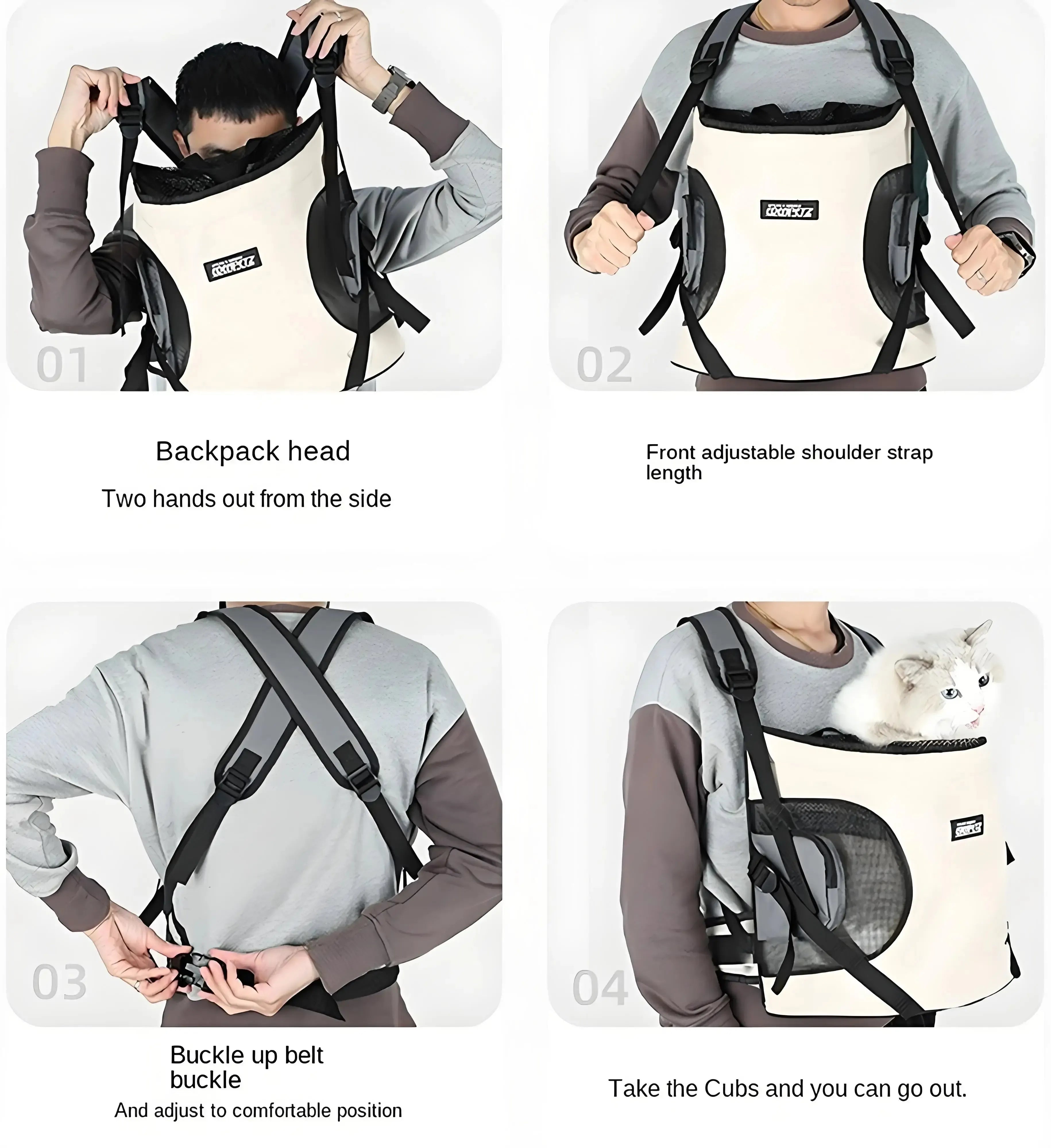 Sac à Dos Ventral pour Chat