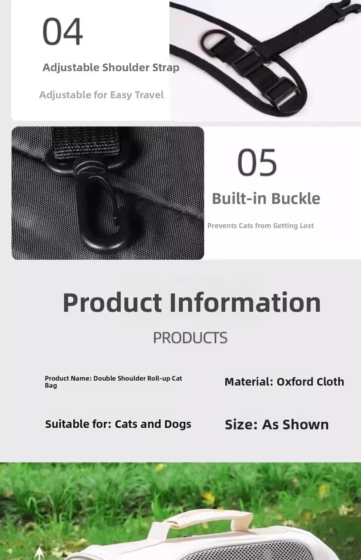 Sac à Dos Voyage pour Chat