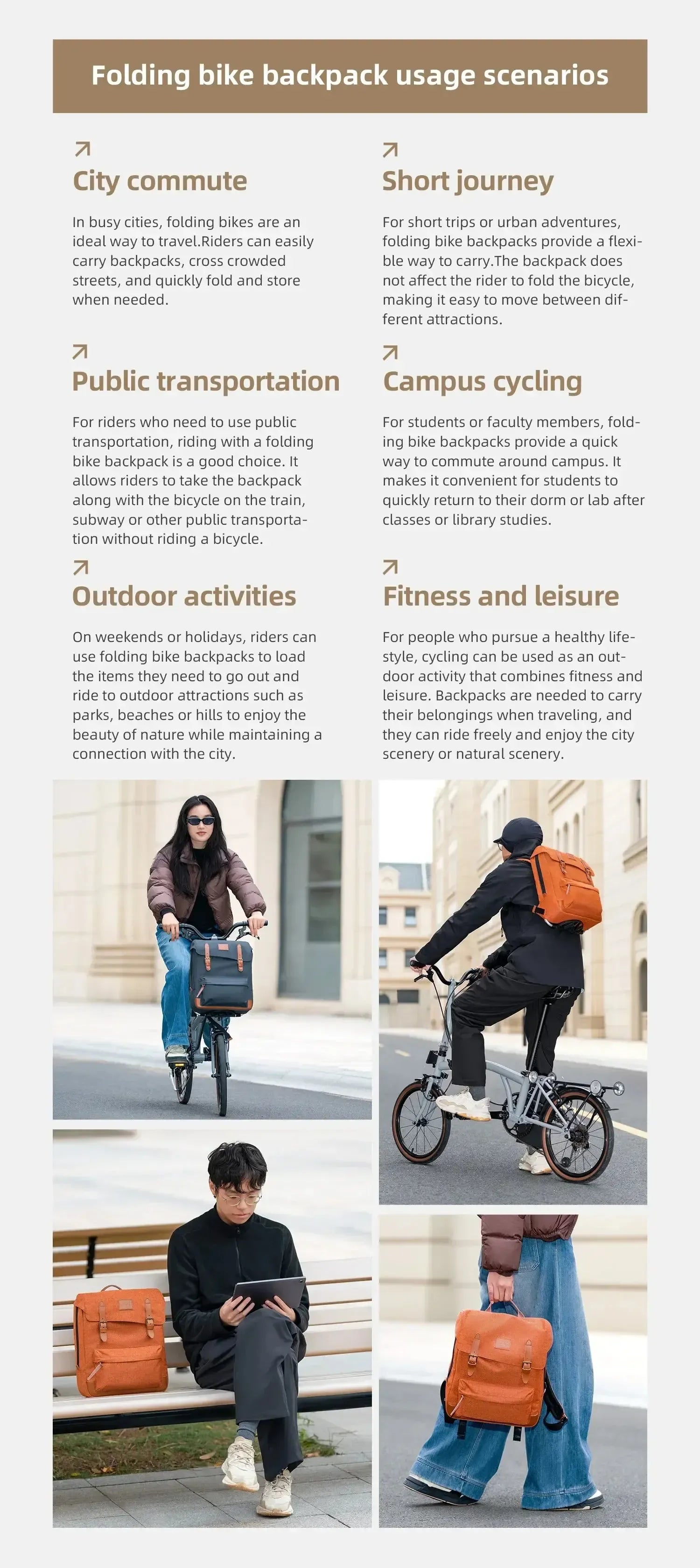 Sac à Dos avec Accroche Vélo