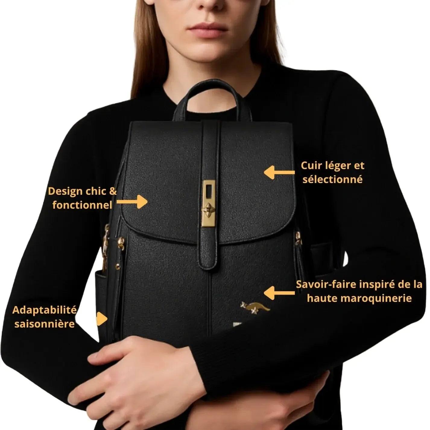 Sac à dos en cuir élégant