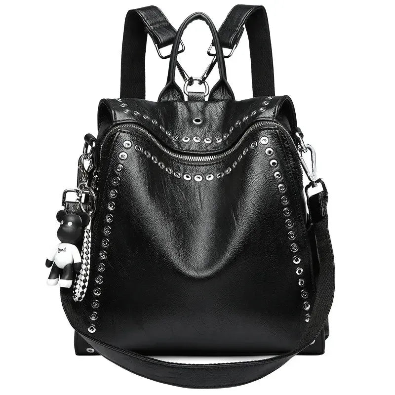 Sac à dos femme en cuir noir