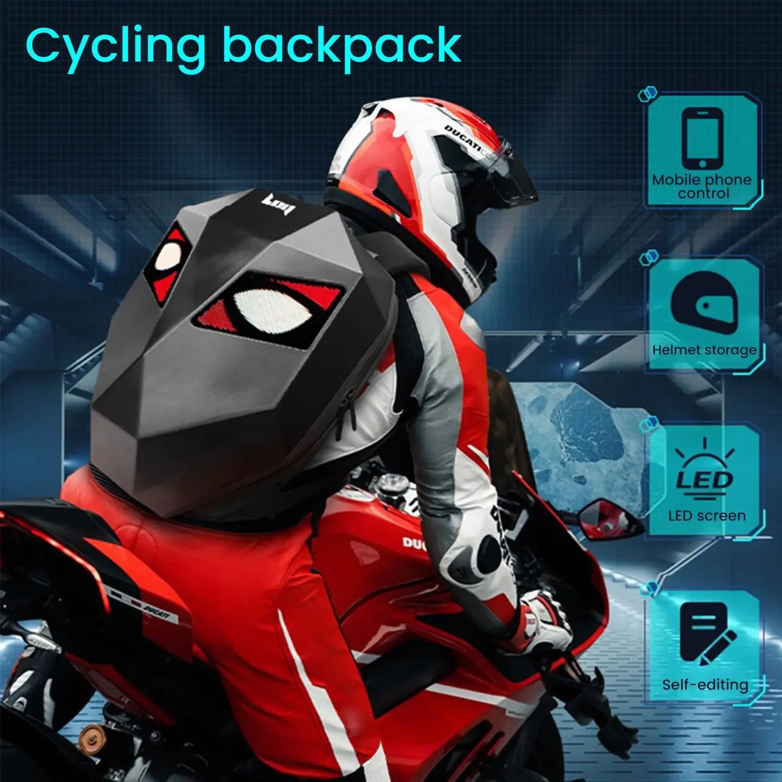 Sac à dos moto LED