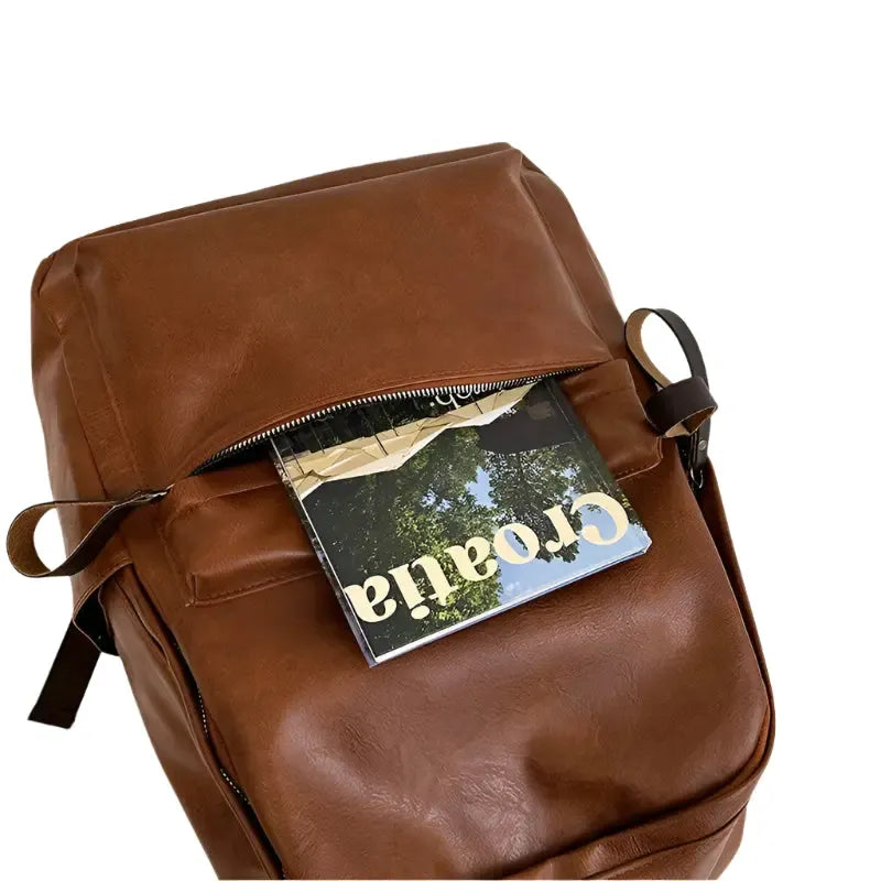 Sac à dos vintage en cuir synthétique
