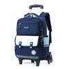 Sac à dos à roulette léger et imperméable — Bleu 6 Roues