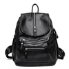 Sac à Dos de Ville Femme en Cuir — Noir