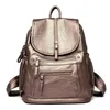 Sac à Dos de Ville Femme en Cuir — Doré