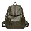 Sac à Dos de Ville Femme en Cuir — Vert