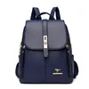 Sac à dos en cuir élégant — Bleu Marine