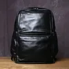 Sac à Dos en Cuir pour les Cours — Noir