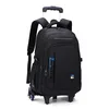 Sac à dos enfant et adolescent à roulettes — Noir et Bleu 6 Roues