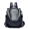 Sac à Dos Femme en Cuir de Luxe — Bleu Marine