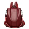 Sac à Dos Femme en Cuir de Luxe — Rouge