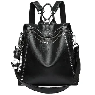 Sac à dos femme en cuir noir