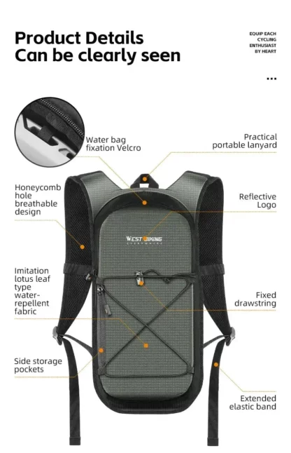 Sac à Dos Gourde avec Paille pour le Vélo