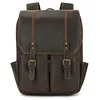 Sac à dos homme cuir vintage — Marron Foncé