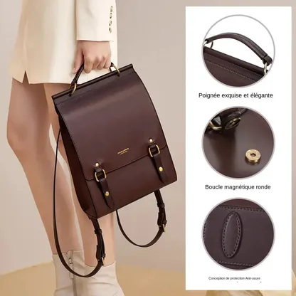 Sac à Dos Rigide en Vrai Cuir