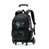 Sac à dos scolaire à roulettes — Noir & Vert 6 Roues