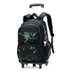 Sac à dos scolaire à roulettes — Noir & Vert 2 Roues