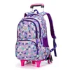 Sac à dos trolley fille — 6 Roues Violet