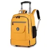 Sac à dos voyage à roulettes 20L à 35L — Jaune